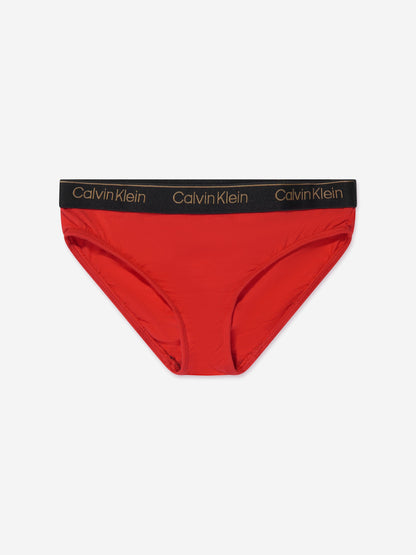 Calvin Klein Girls 5 Pack Bikini Briefs Set in Red