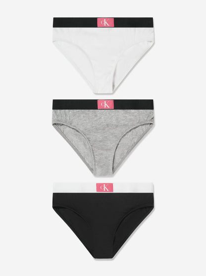 Calvin Klein Girls Bikini Knickers Set (3 Pack) in White