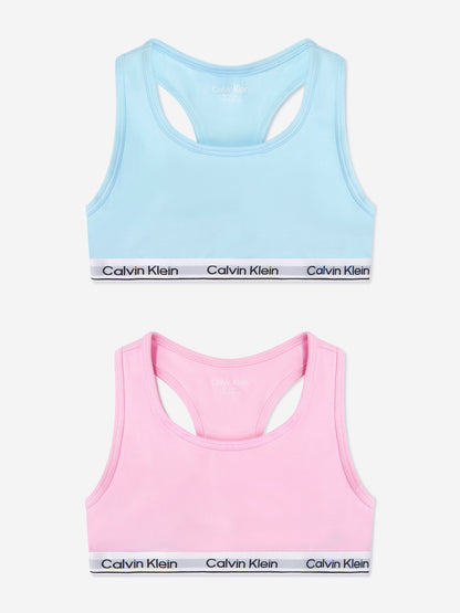 Calvin Klein Girls 2 Pack Bralette Set in Multicolour