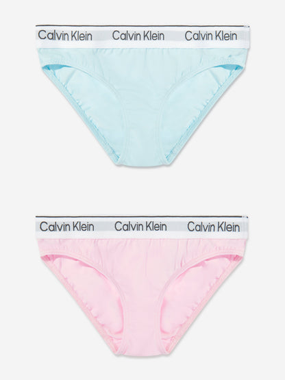 Calvin Klein Girls 2 Pack Bikini Knickers Set in Multicolour