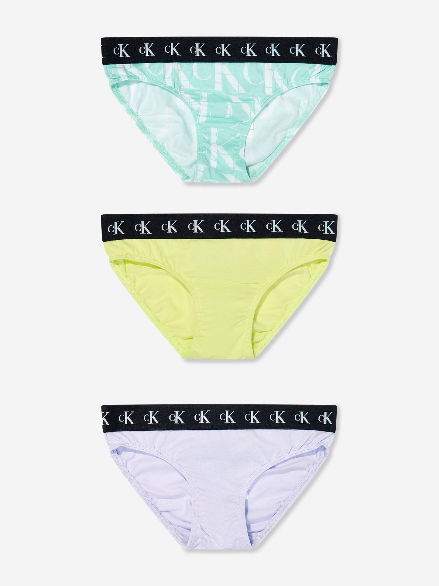 Calvin Klein Girls 3 Pack Bikini Knickers Set in Multicolour