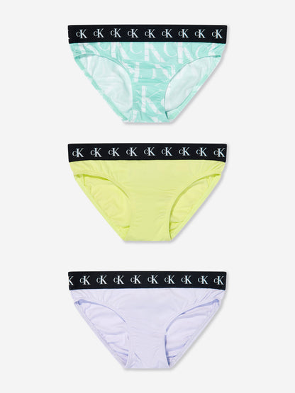 Calvin Klein Girls 3 Pack Bikini Knickers Set in Multicolour