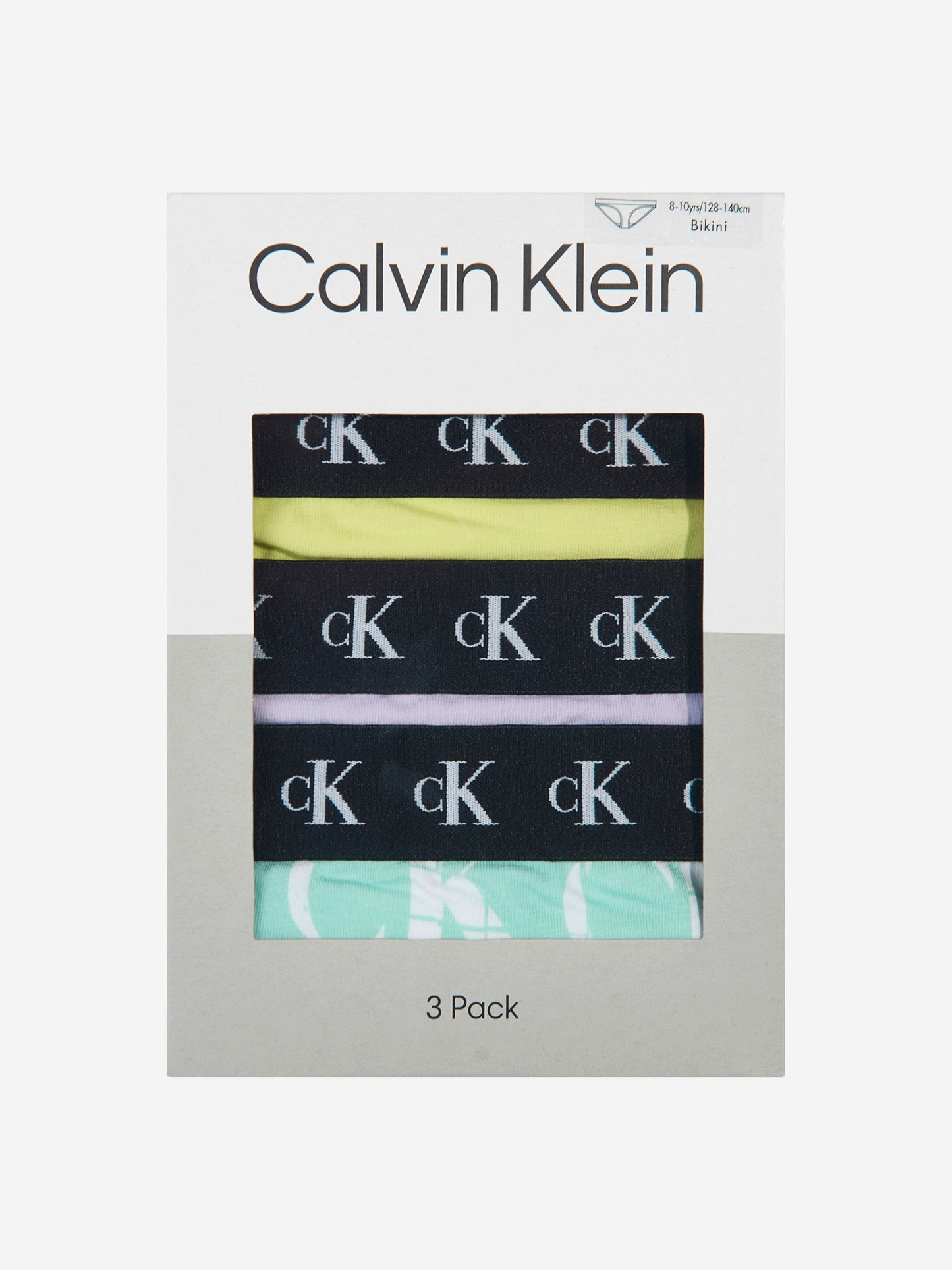 Calvin Klein Girls 3 Pack Bikini Knickers Set in Multicolour