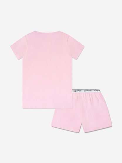 Calvin Klein Girls Short Pyjamas Set in Pink