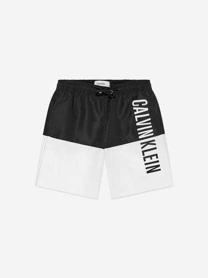 Calvin Klein Boys Colourblock Swim Shorts in Black