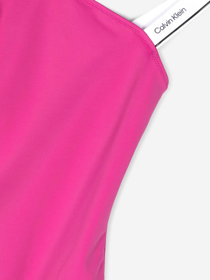 Calvin Klein Girls Branded Swimsuit in Purple