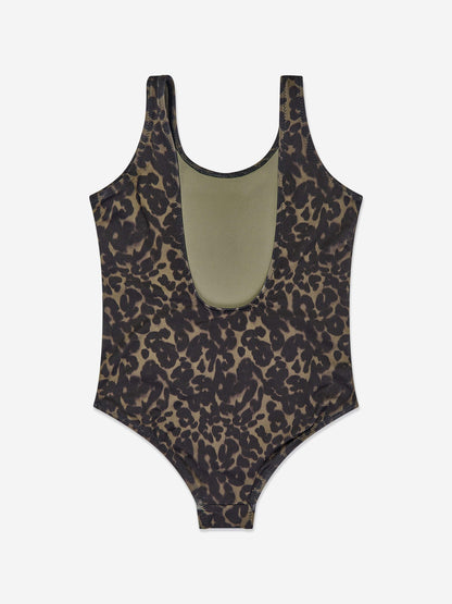 Calvin Klein Girls Logo Print Swimsuit in Multicolour