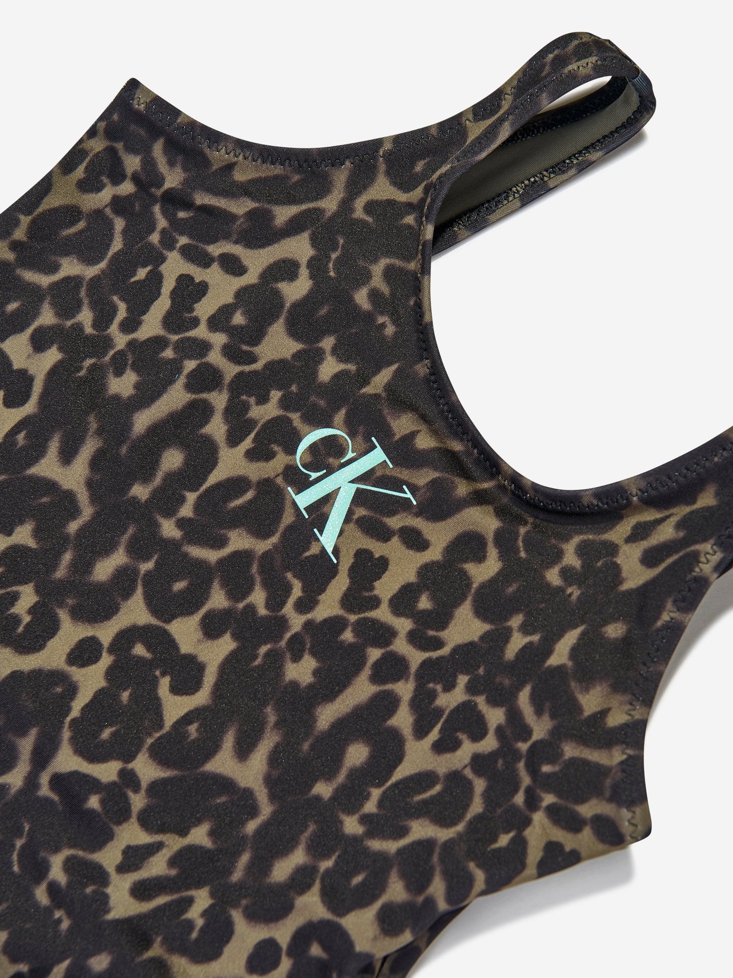 Calvin Klein Girls Logo Print Swimsuit in Multicolour