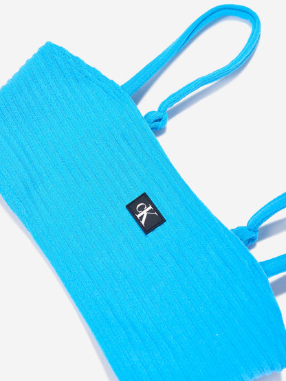 Calvin Klein Girls Bralette Bikini Set in Blue