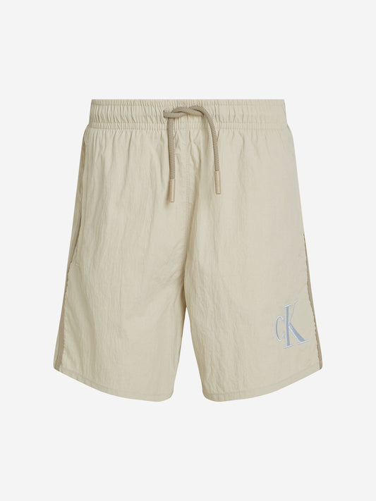 Boys Logo Swim Short in Ivory