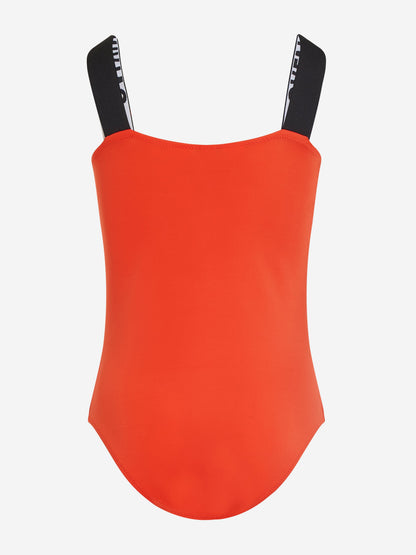 Girls Logo Swimsuit in Red