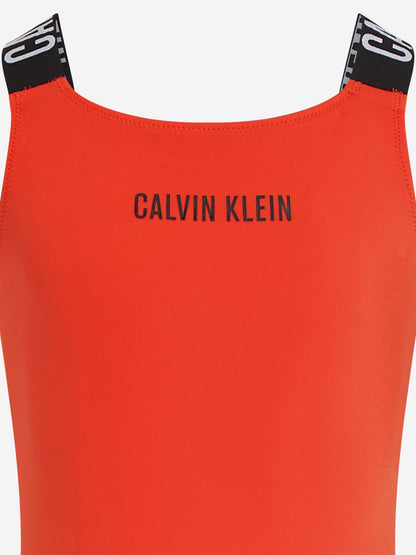 Girls Logo Swimsuit in Red