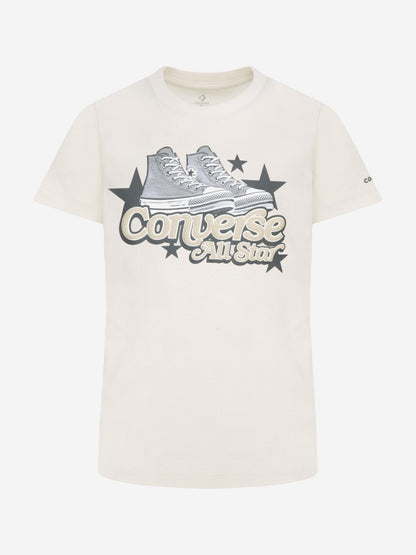 Girls Retro Trainer GFX T-Shirt in Ivory