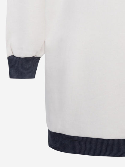 Girls Logo Polo Dress in Ivory