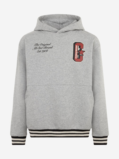 Boys Retro Varsity Hoodie in Grey