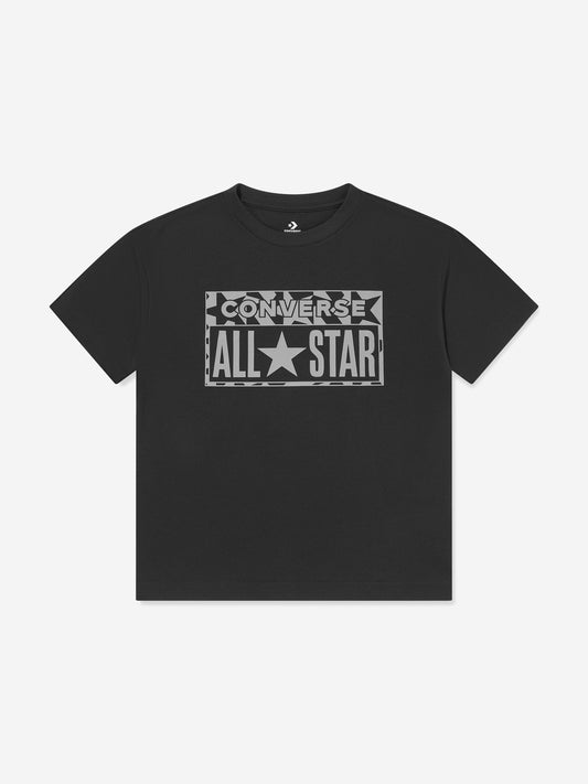 Converse 男童休闲宽松 T 恤（黑色）