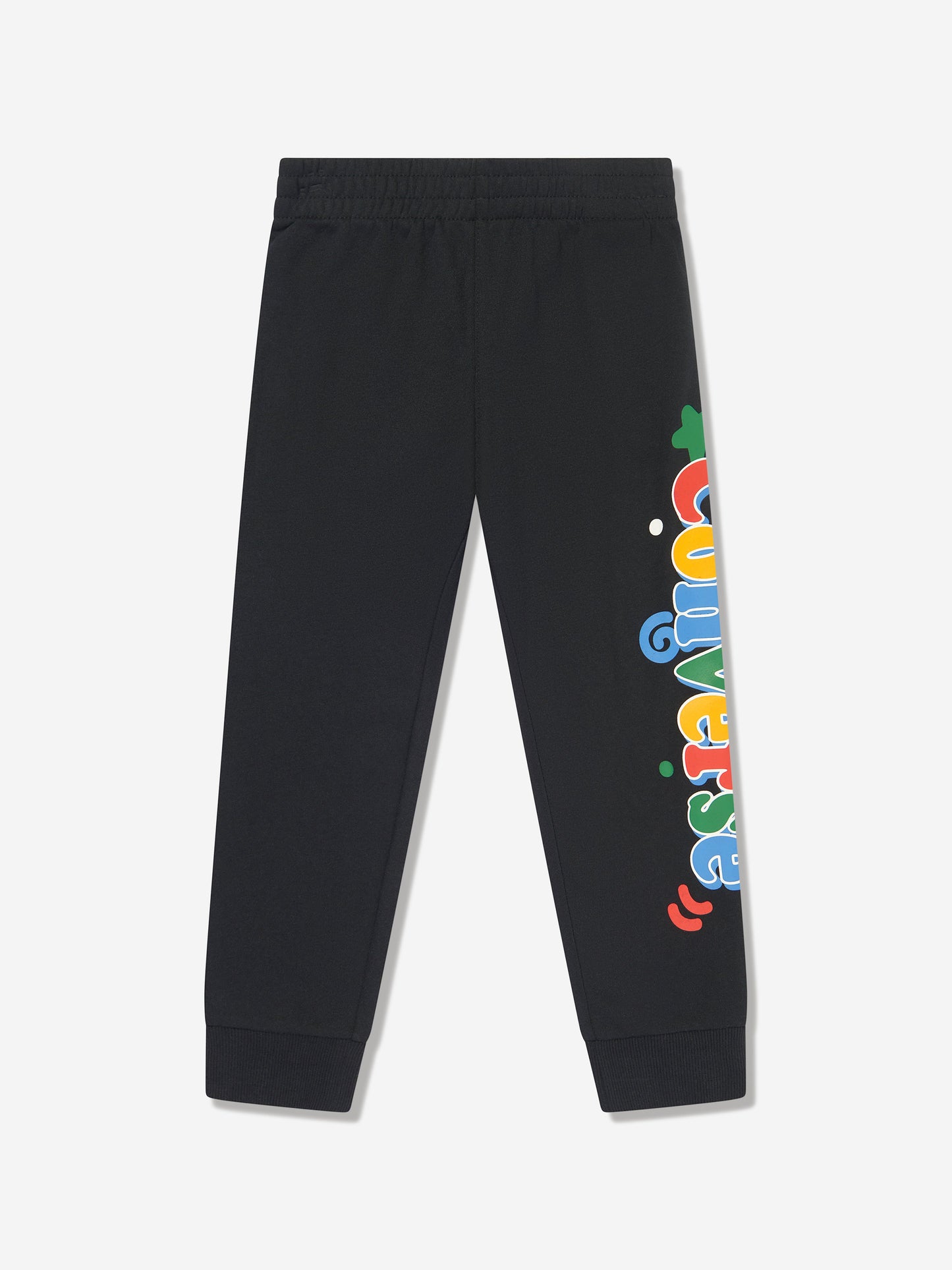 Converse 男童 Squiggle T 恤和慢跑裤套装（黑色）