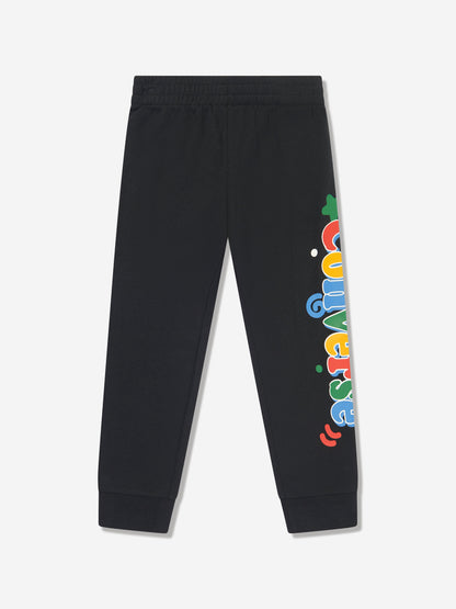 Converse 男童 Squiggle T 恤和慢跑裤套装（黑色）