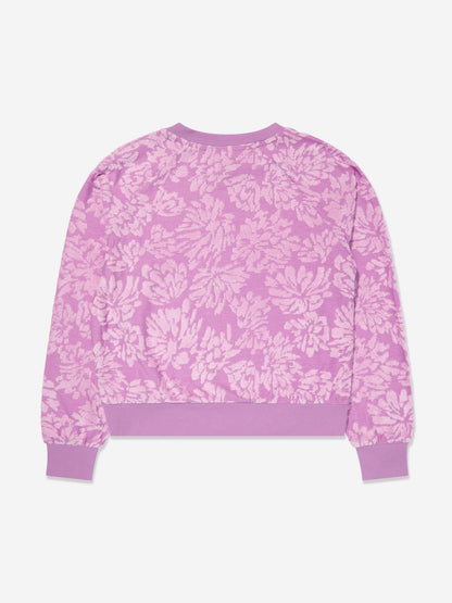 Converse 女童紫色花卉提花运动衫