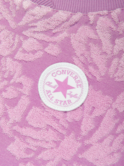 Converse 女童紫色花卉提花运动衫