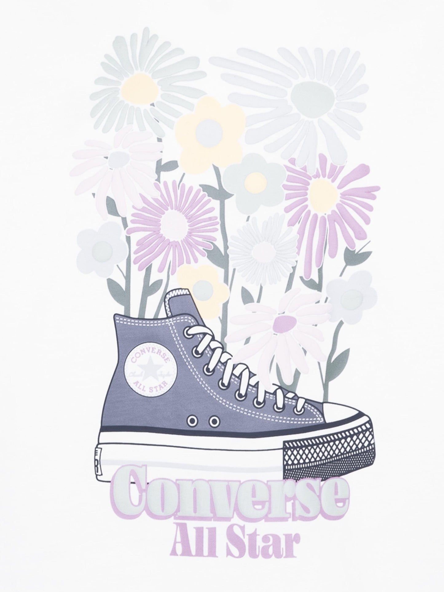 Converse 女童白色男友图案 T 恤