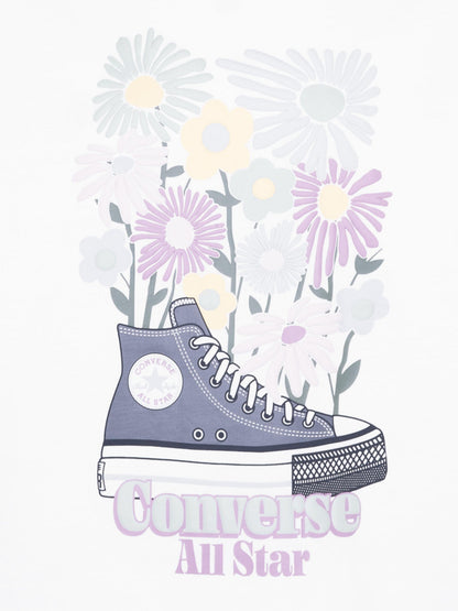 Converse 女童白色男友图案 T 恤