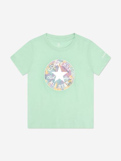 Converse 女童 Chuck Patch 图案 T 恤（绿色）