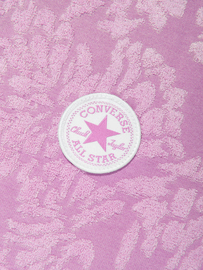 Converse 女童紫色花卉提花蝙蝠袖 T 恤