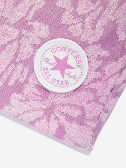 Converse 女童紫色花卉提花短裤