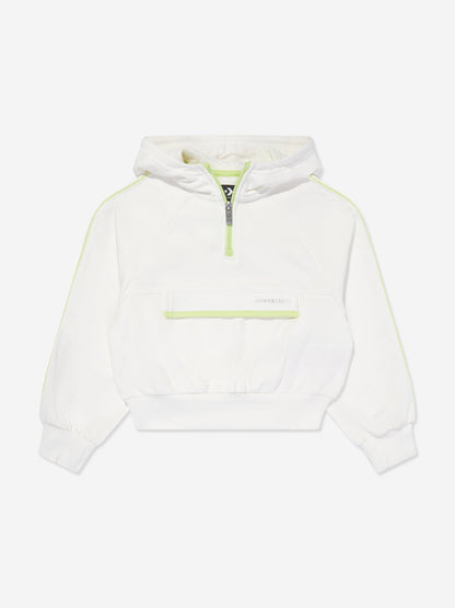 Converse 女童半拉链宽松实用连帽衫（象牙色）