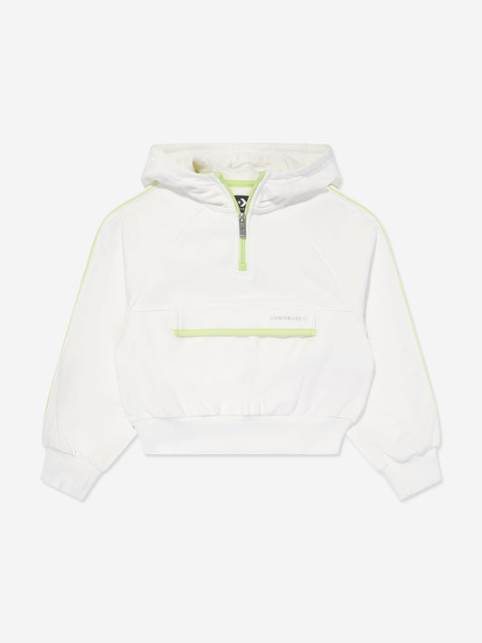 Converse 女童半拉链宽松实用连帽衫（象牙色）
