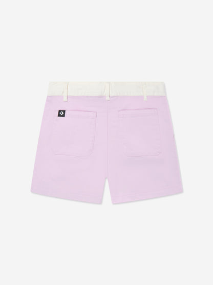 Converse 女童拼色编织短裤（紫色）