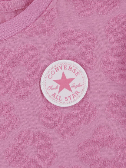 Converse 女童花卉提花短裤套装（粉色）