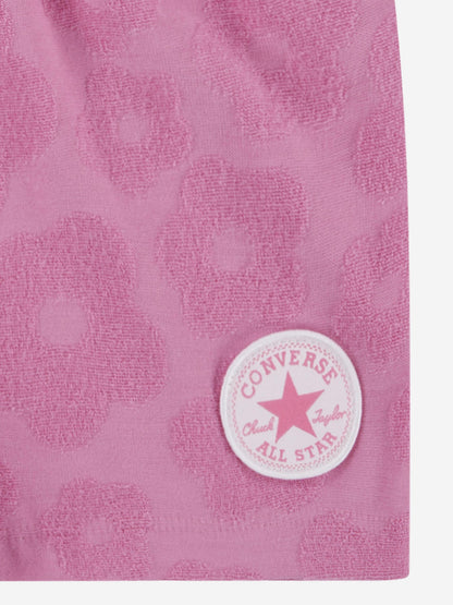 Converse 女童花卉提花短裤套装（粉色）