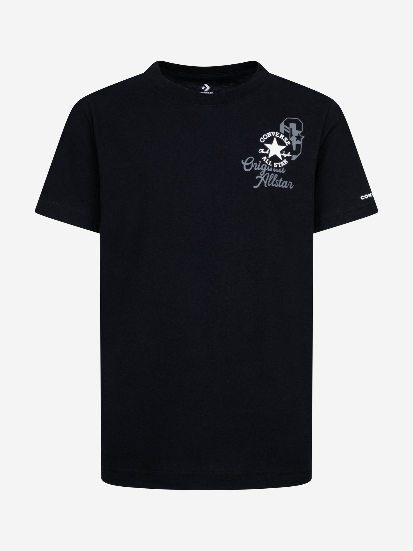 Boys Retro Front Back Logo T-Shirt in Black
