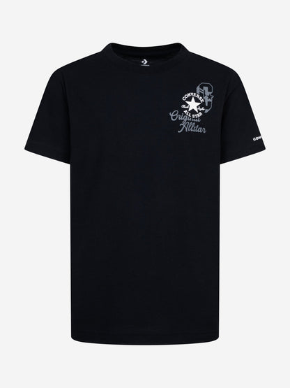Boys Retro Front Back Logo T-Shirt in Black