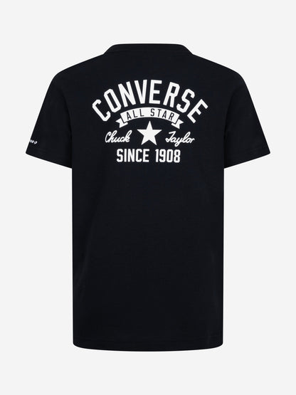 Boys Retro Front Back Logo T-Shirt in Black