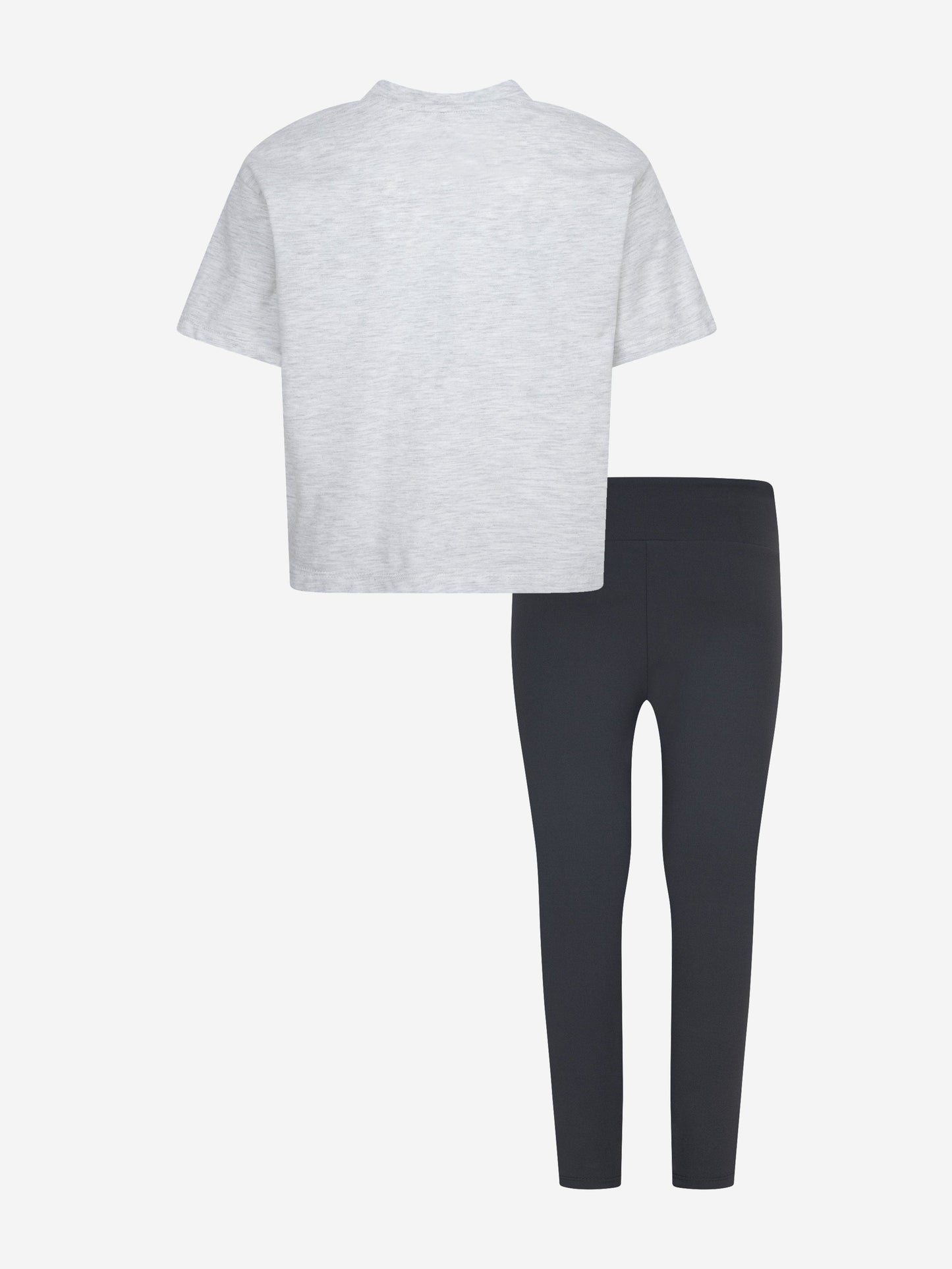 Girls Boxy T-Shirt and Leggings Set in Grey