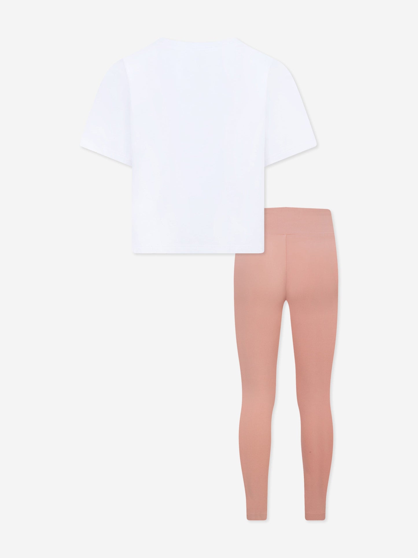 Girls Boxy T-Shirt and Leggings Set in Pink