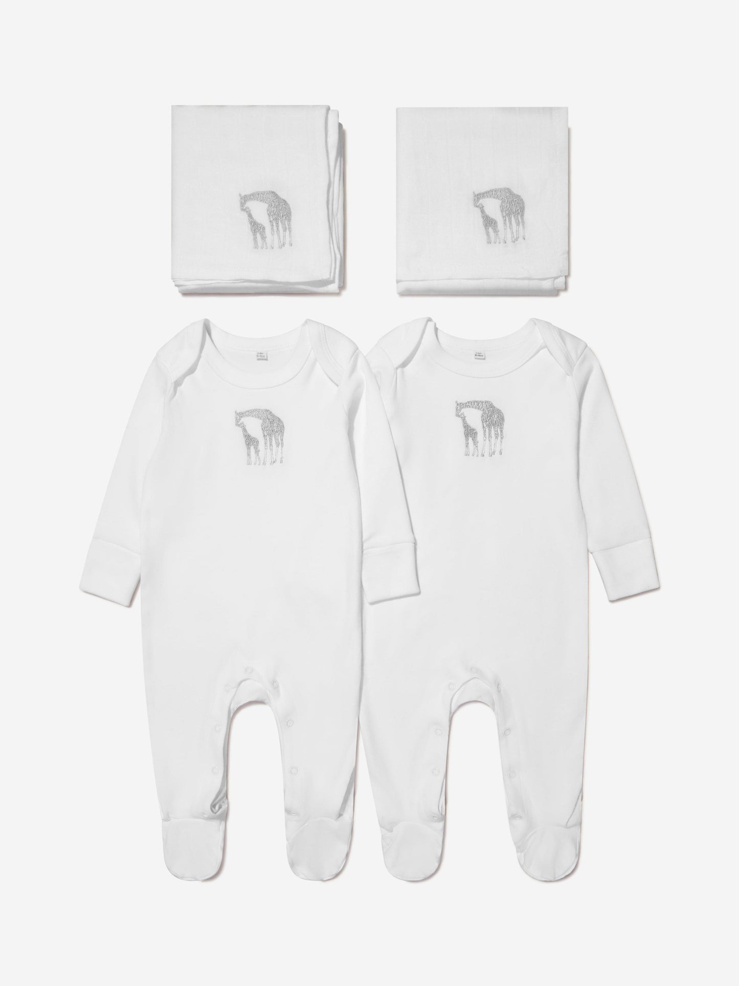 Cotton and Company Baby 男女通用有机棉长颈鹿婴儿连体衣和平纹细布套装