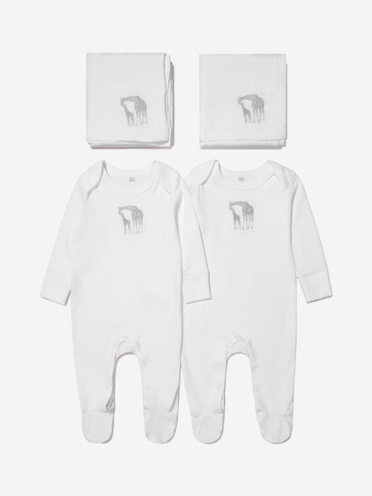 Cotton and Company Baby 男女通用有机棉长颈鹿婴儿连体衣和平纹细布套装