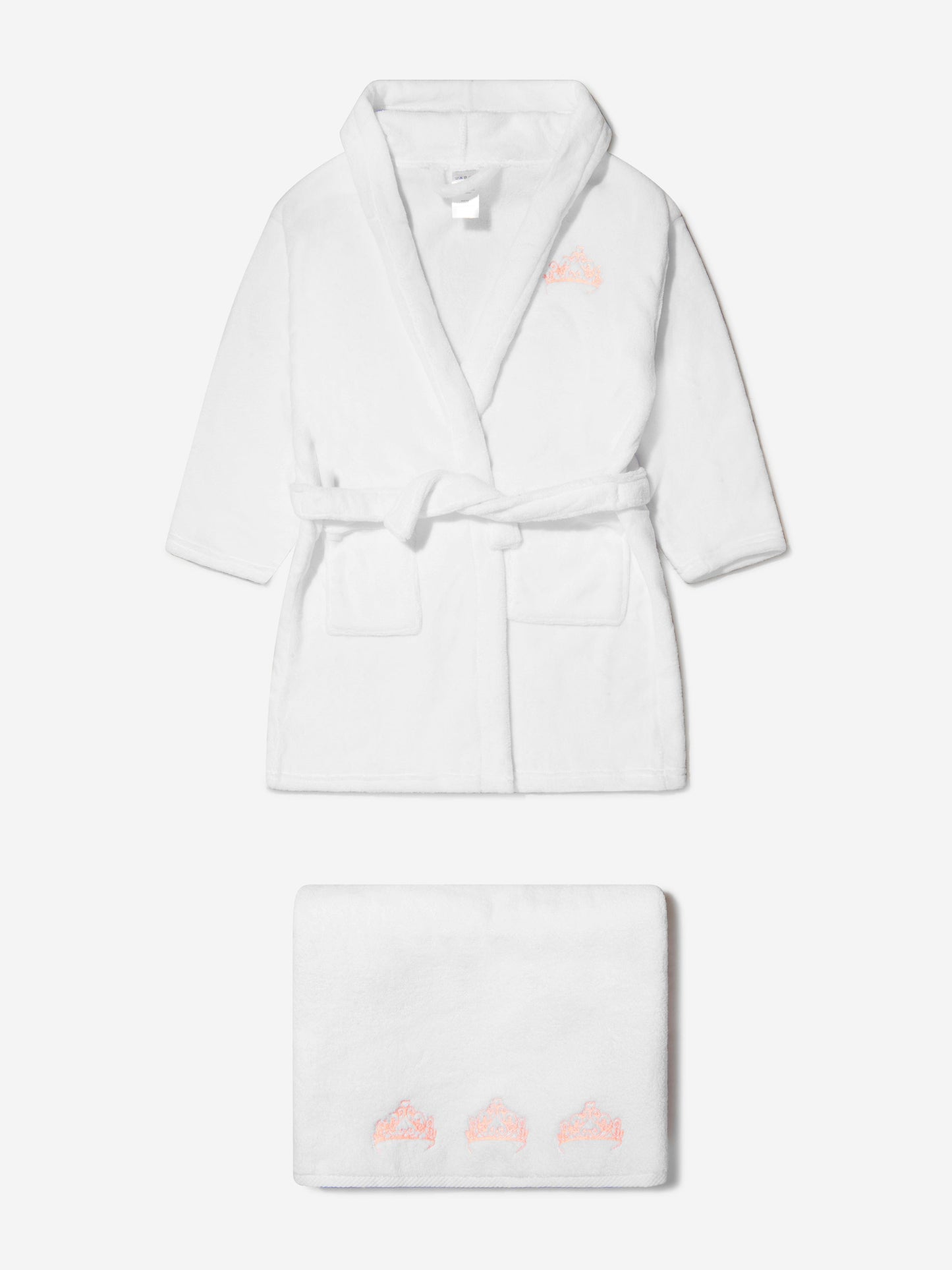 Cotton and Company 女童纯棉皇冠浴袍和毛巾套装