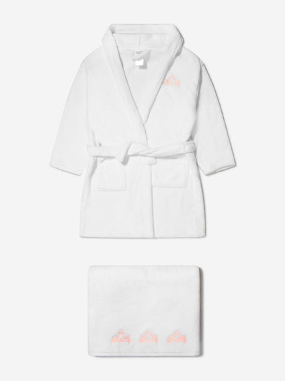 Cotton and Company 女童纯棉皇冠浴袍和毛巾套装