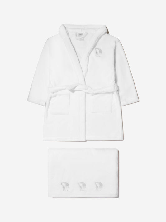 Cotton and Company 婴儿中性纯棉长颈鹿浴袍和毛巾套装