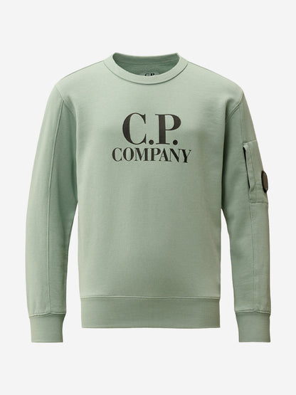 CP Company 男孩绿色徽标运动衫