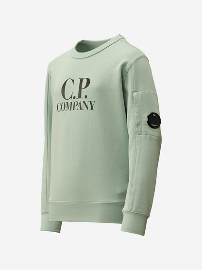 CP Company 男孩绿色徽标运动衫
