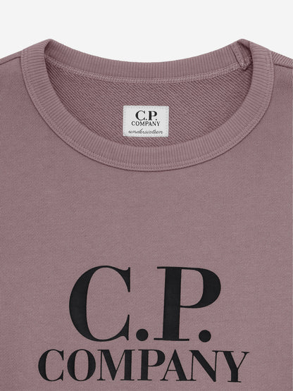 CP Company 男孩紫色徽标运动衫