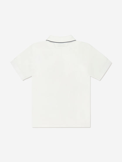 CP Company 男孩象牙色徽标 Polo 衫