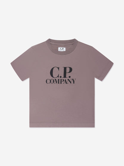 CP Company 男孩紫色徽标 T 恤