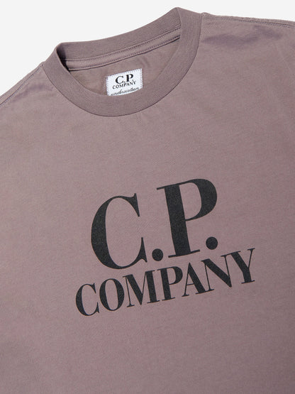CP Company 男孩紫色徽标 T 恤